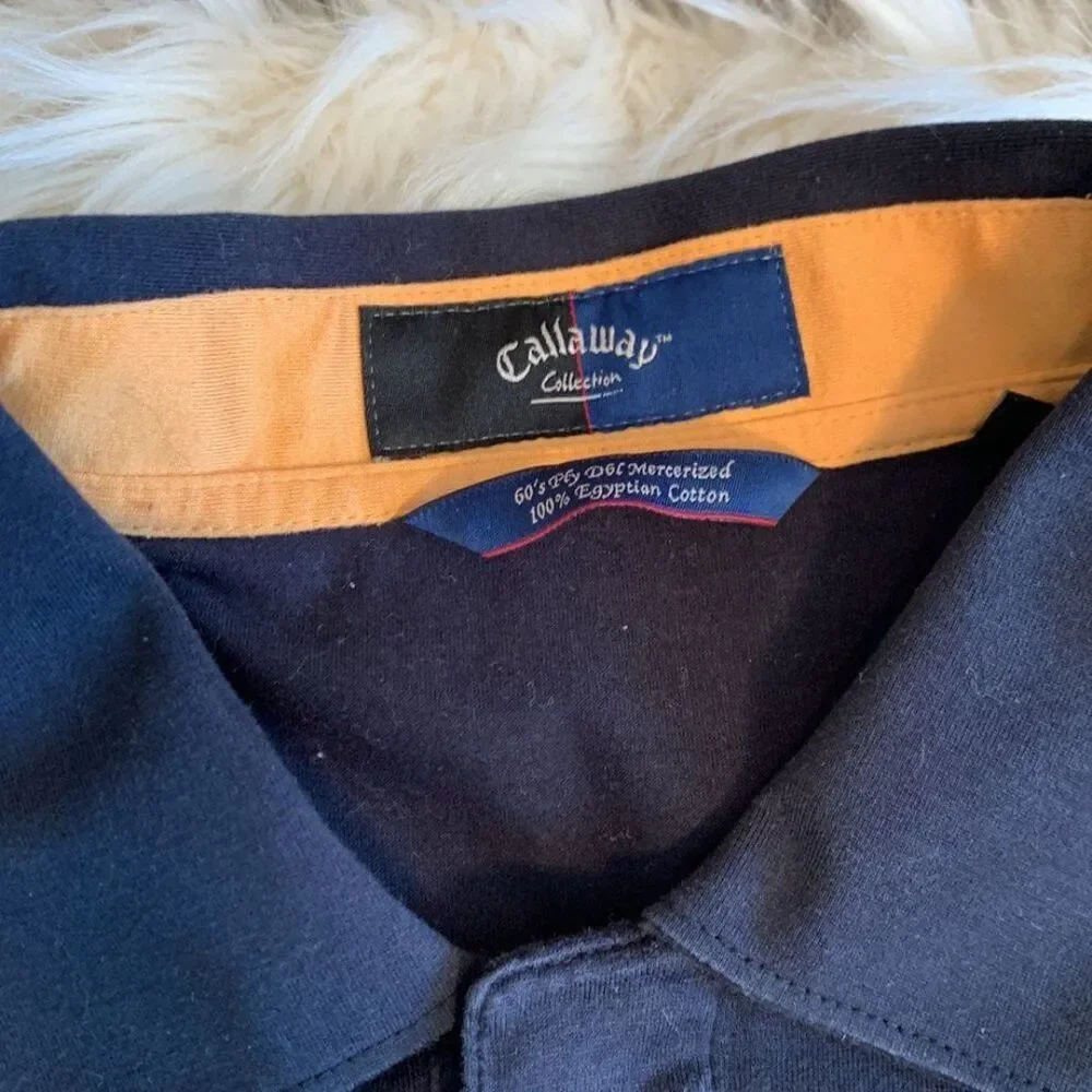Men’s Callaway Collection Navy Polo Golf Shirt Size L